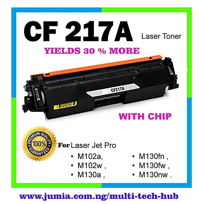 Generic 17A ( CF217A ) Toner Cartridge For HP LaserJet Pro MFP M130, M102w M102a M130nw M130fw M130fn M130a - WITH CHIP - Image 1