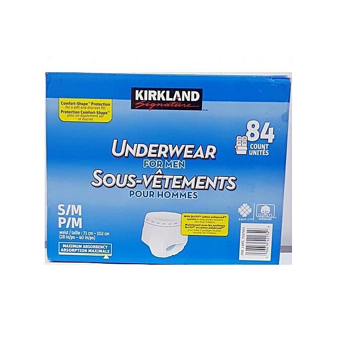 A14 Kirkland Signature Adult Underwear/ Diapers For Men Small/medium ( 84count) - Image 1