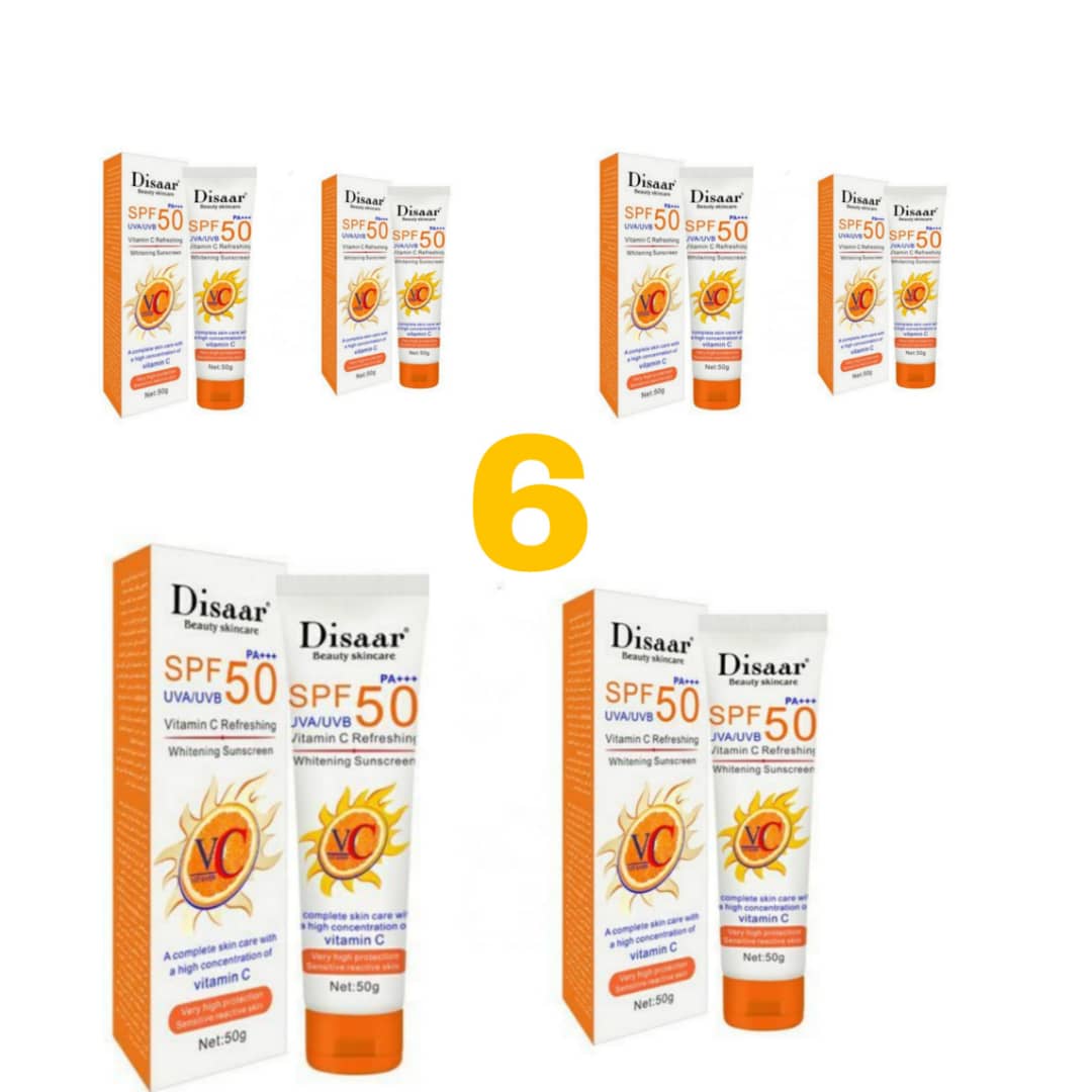 IMG-20200913-WA0018 Disaar SPF 50 Sunscreen With UVA /UVB Protection & Vitamin C 50g X6(6 Pieces) - Image 1