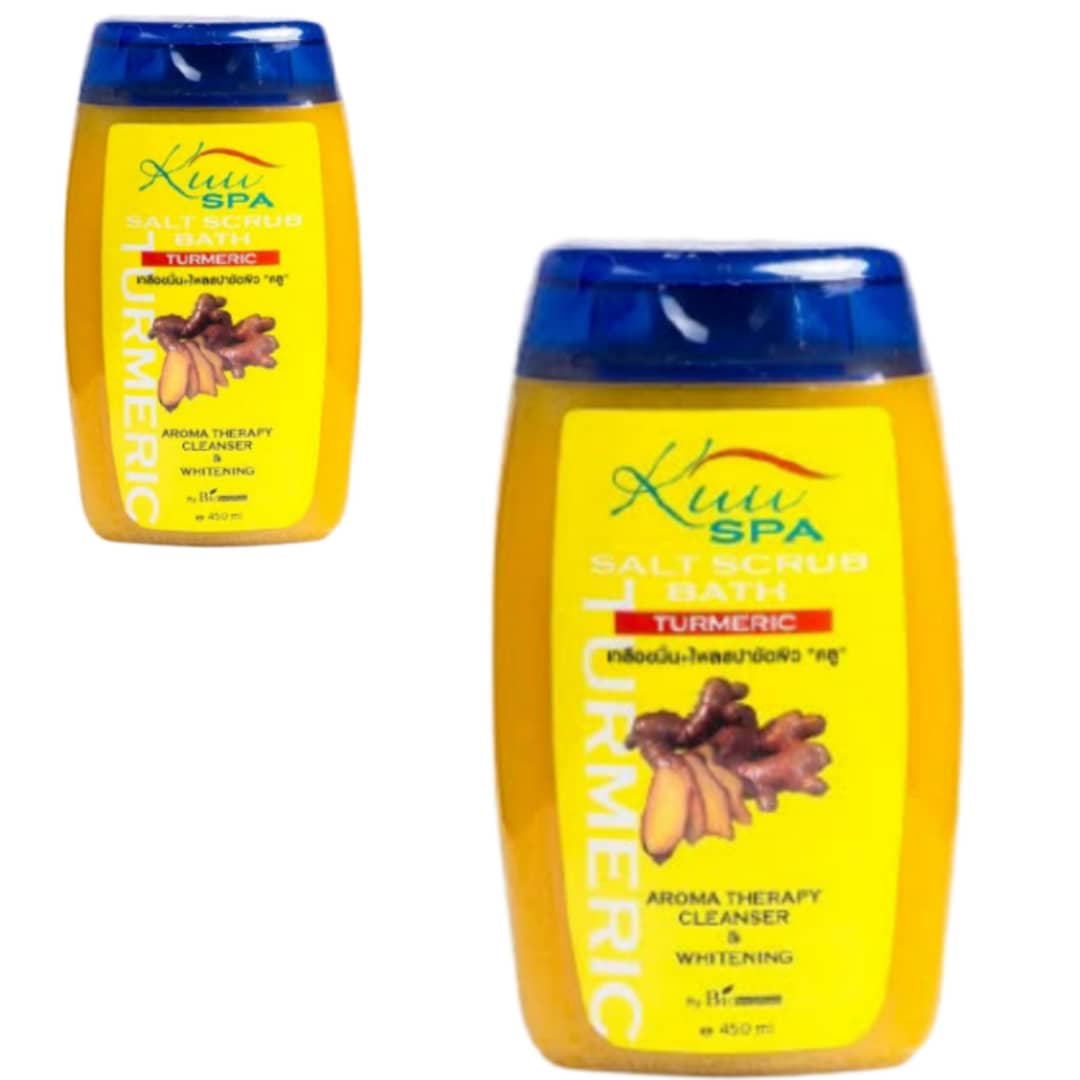 Kuu Spa Turmeric Aroma Therapy Cleanser & Whitening Salt Scrub x2 (2 Pieces) - Image 1