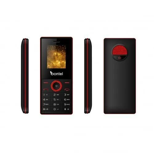 4 (12) Bontel L1100 -1.77 Inch Colorful Screen,1000 MAh, Big Torch, Dual Sim Card. - Black/Red - Image 1