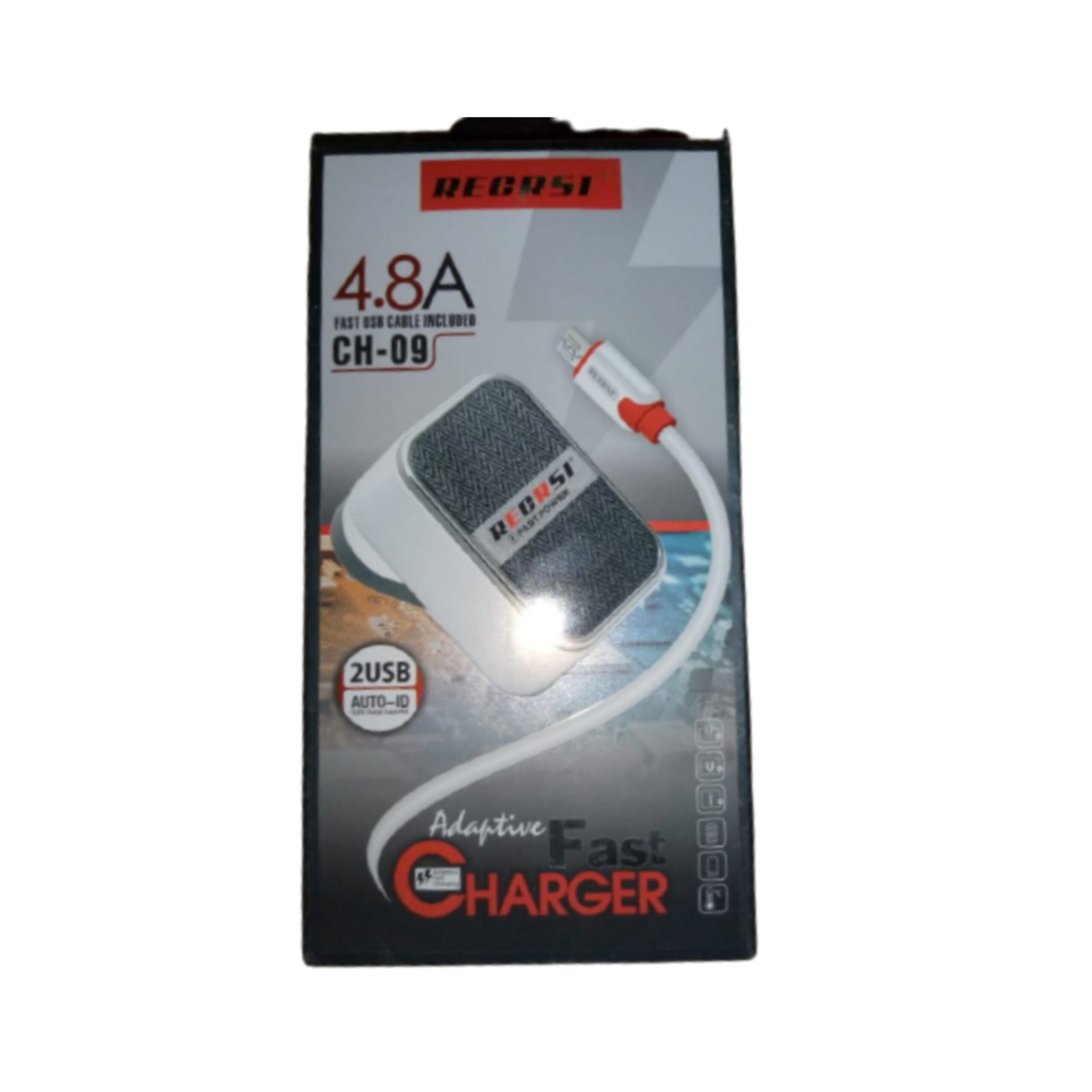 PicsArt_08-11-11.31.51 RECRSI 4.8A 2USB Auto-ID Adaptive Fast Charger Fast USB Cable Included - Image 1