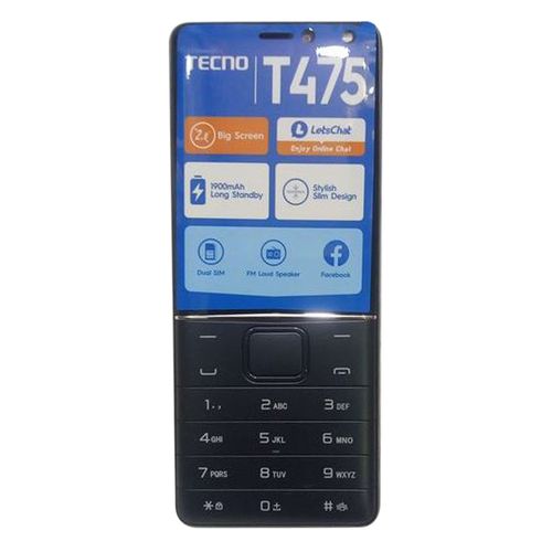 Tecno T475, 2.8 QVGA, Mos,0.08MP Front,0.08MP Camera,1900mAh - Black - Image 1