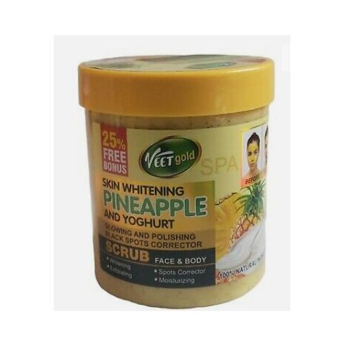 VEET GOLD Skin Whitening Pineapple & Yogurt Skin Face And Body Scrub - Image 1