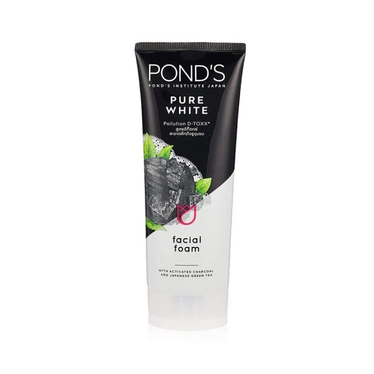 sw3 Pond’s Pure Bright Facial Foam With Activated Charcoal and Japanese Green Tea - 100gm - Image 1