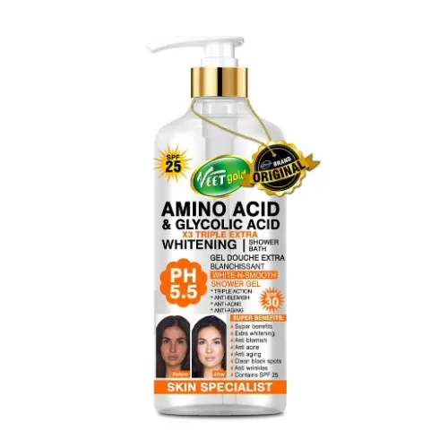 Veet Gold Amino Acid And Glycolic Acid Extra Whitening Shower Cream - 1000ml - Image 1