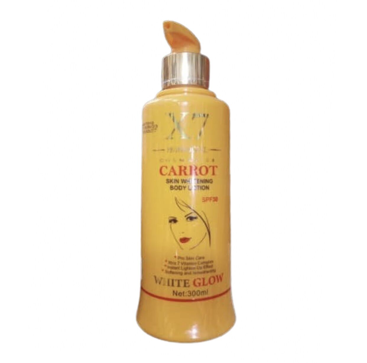 img_8701 White Glow X7 Carrot Natural Lightening Face And Body Lotion - 300ml - Image 1