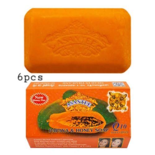 Papaya & Honey Soap Q10 AHA+BHA 6pcs