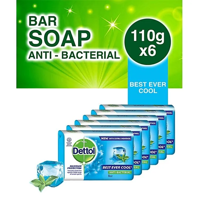 A24 Dettol Best Ever Cool Anti-bacterial Soap - 110g (Pack Of 6) - Image 1