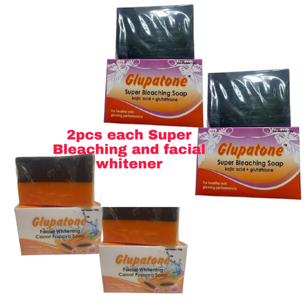 2pcs each glupatone facial whitening soap + super bleaching - Image 1