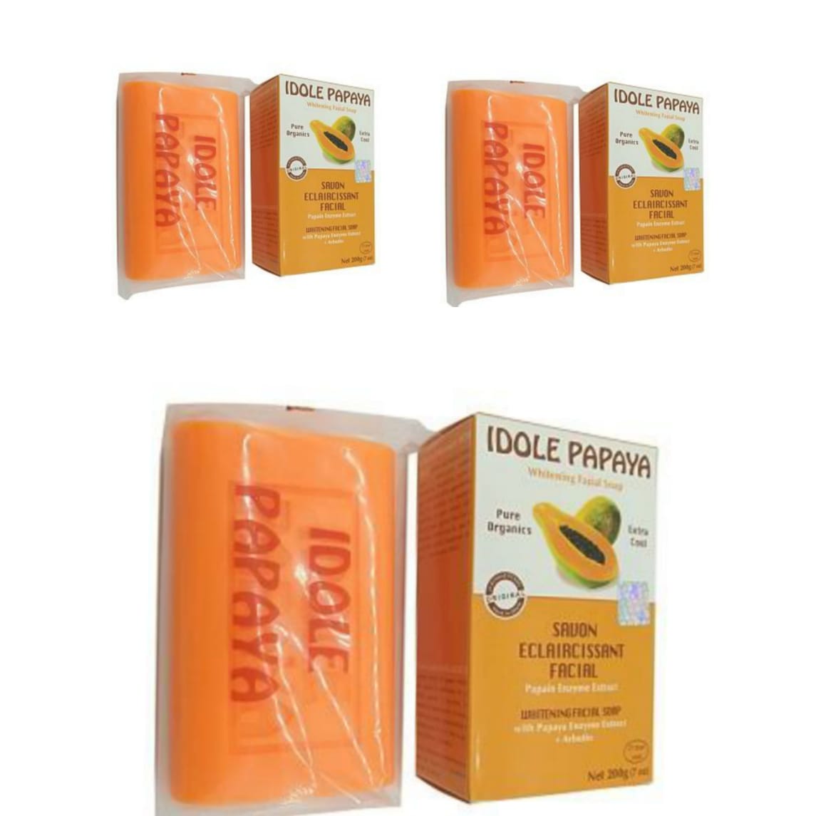 IMG-20210730-WA0004 Idole papaya whitening facial soap 3pcs - Image 1