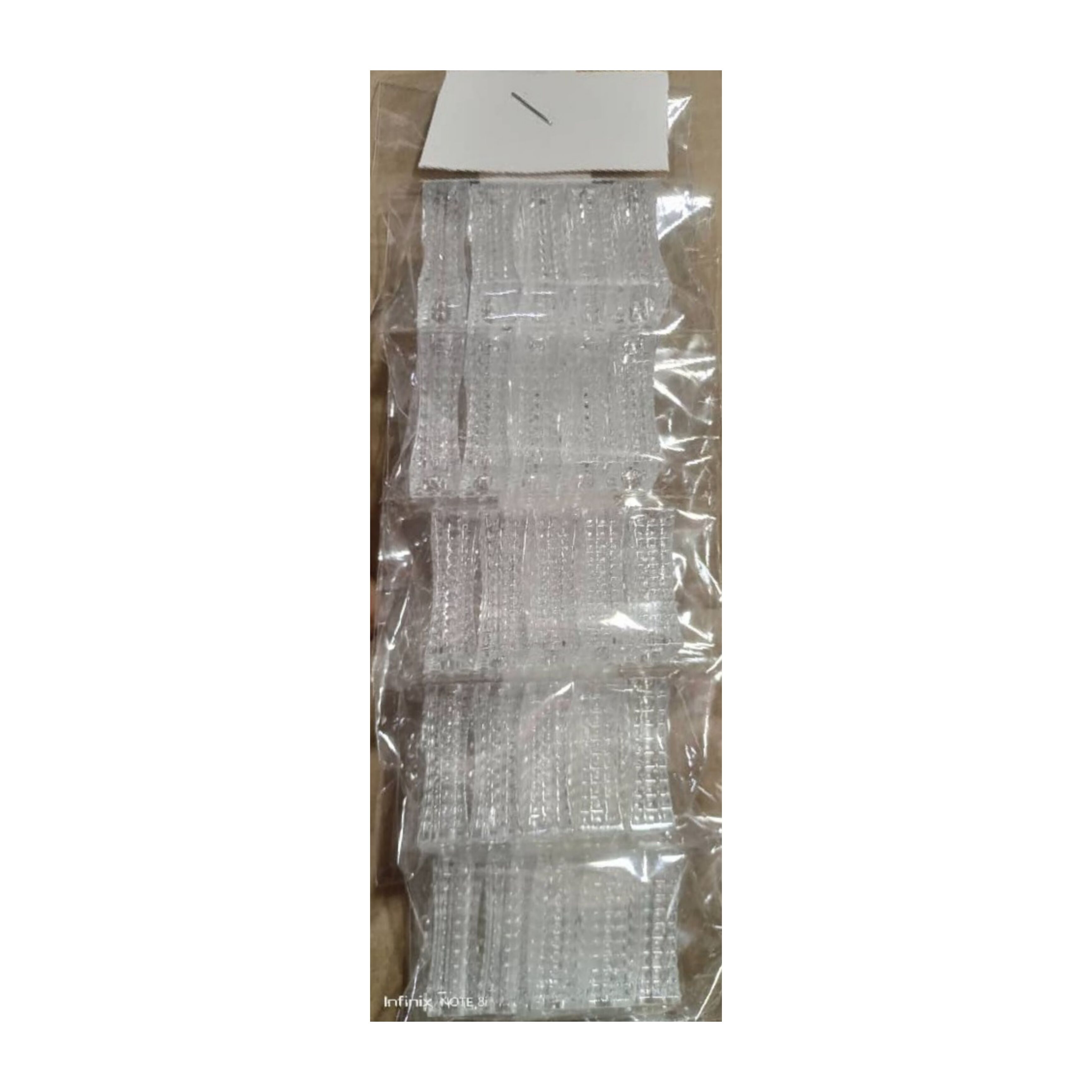 Plastic Square Shaped Beads with Embellishment for Attachment - 1 Row - Image 1