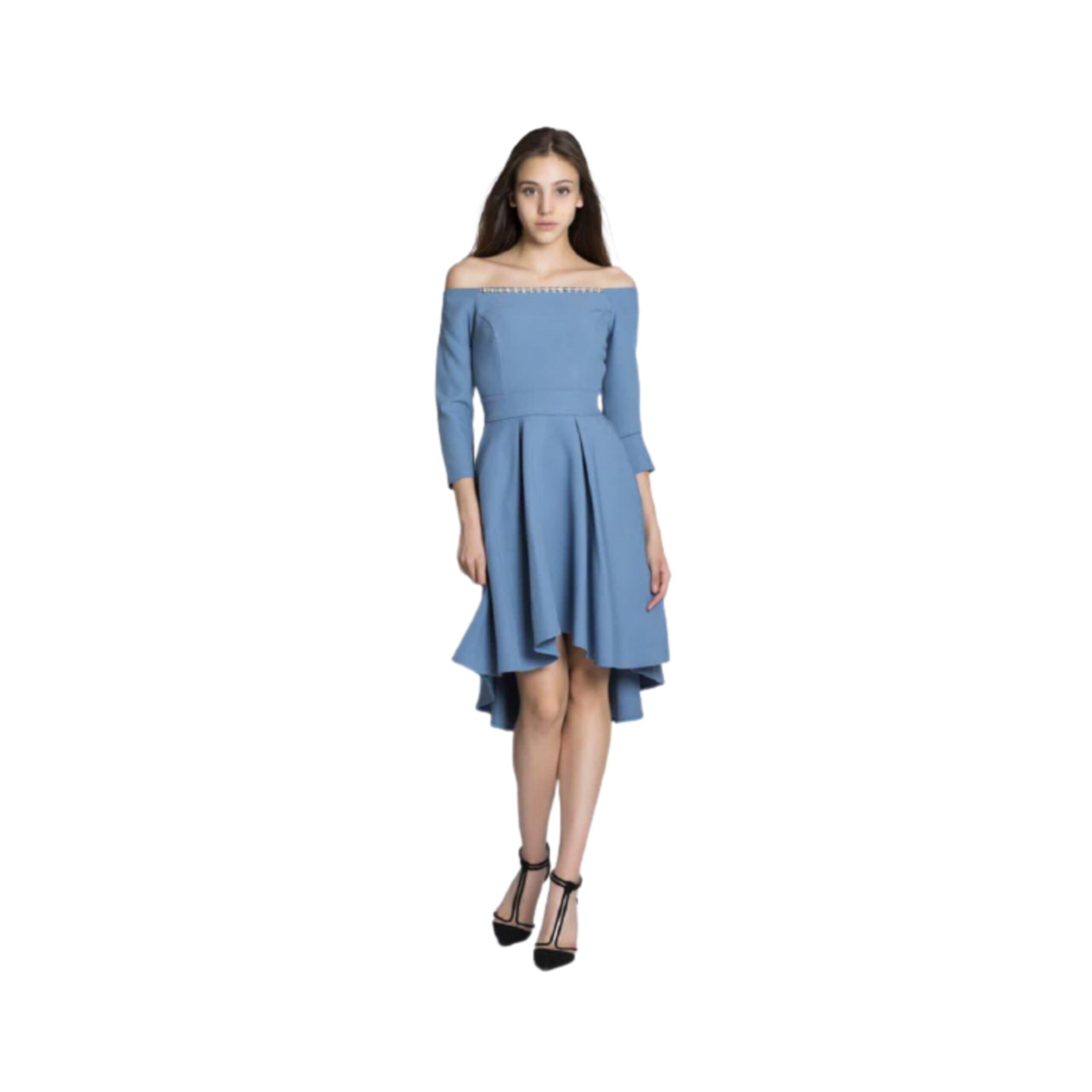 PicsArt_10-13-12.15.33 Classy Mid-Length Longsleeved Gown With Ruffles- Sky Blue - Image 1