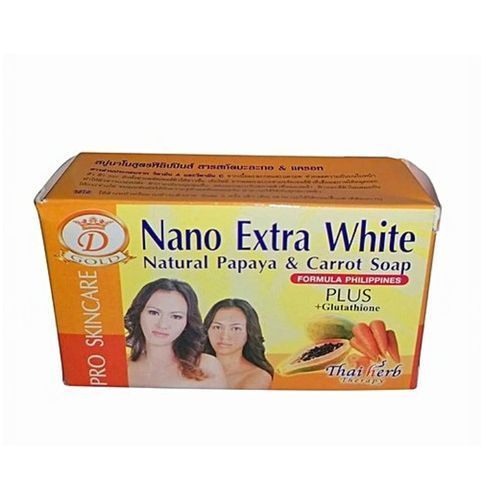 Nano Extra White Natural Papaya & Carrot Soap + Glutathione - Image 1