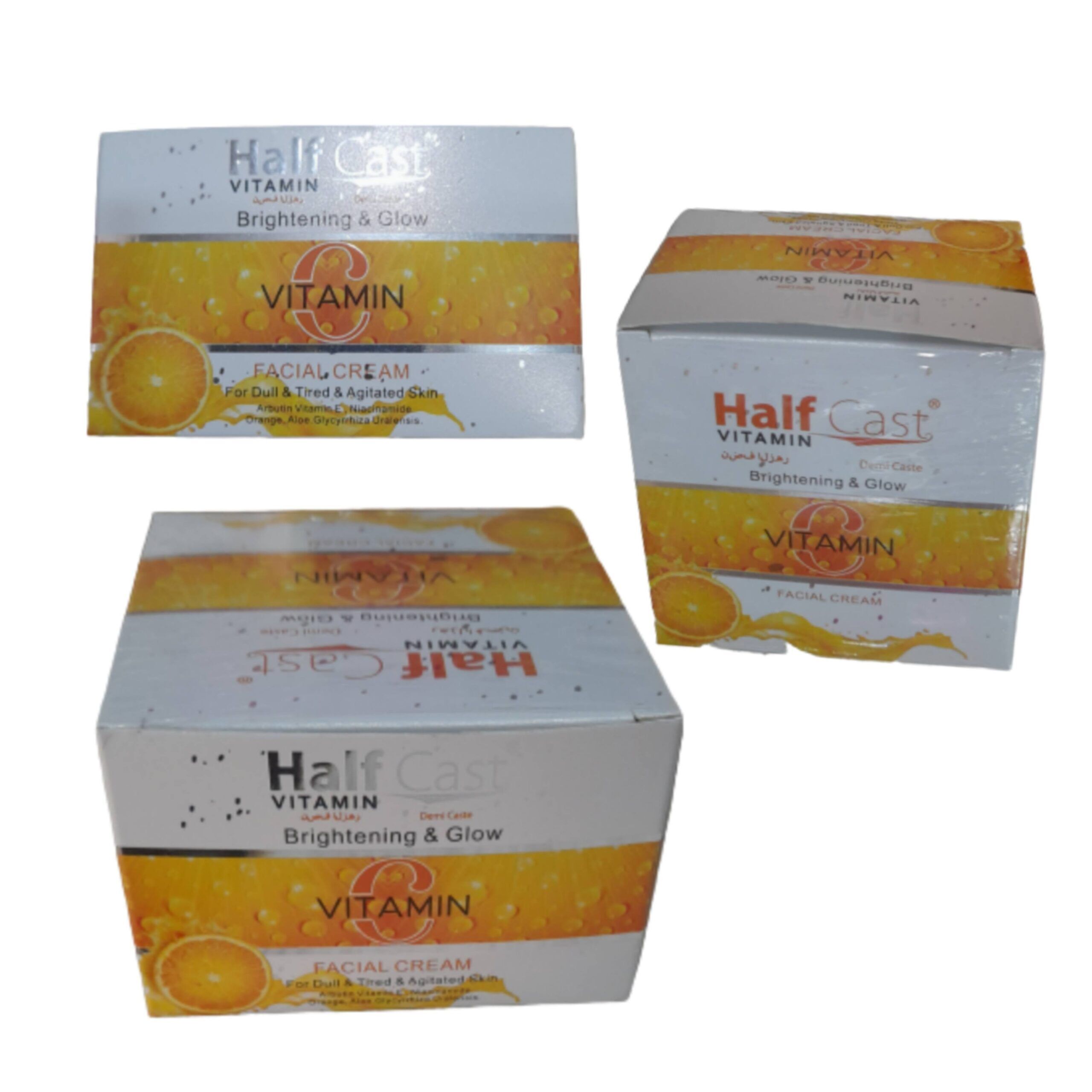 Half Cast Glow Brightening Vitamin C Cream - 50g x 3 Pieces - Image 1