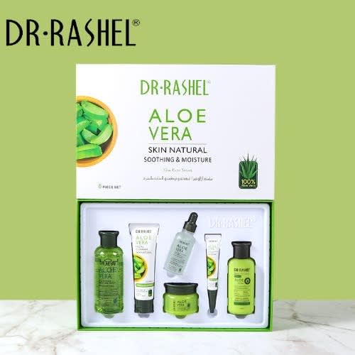 rash (1) Dr Rashel Aloe Vera Complete Set (Toner, Cleansing Milk, Eye Cream, Facial Cleanser, Face Serum & Moisture Cream) - Image 1