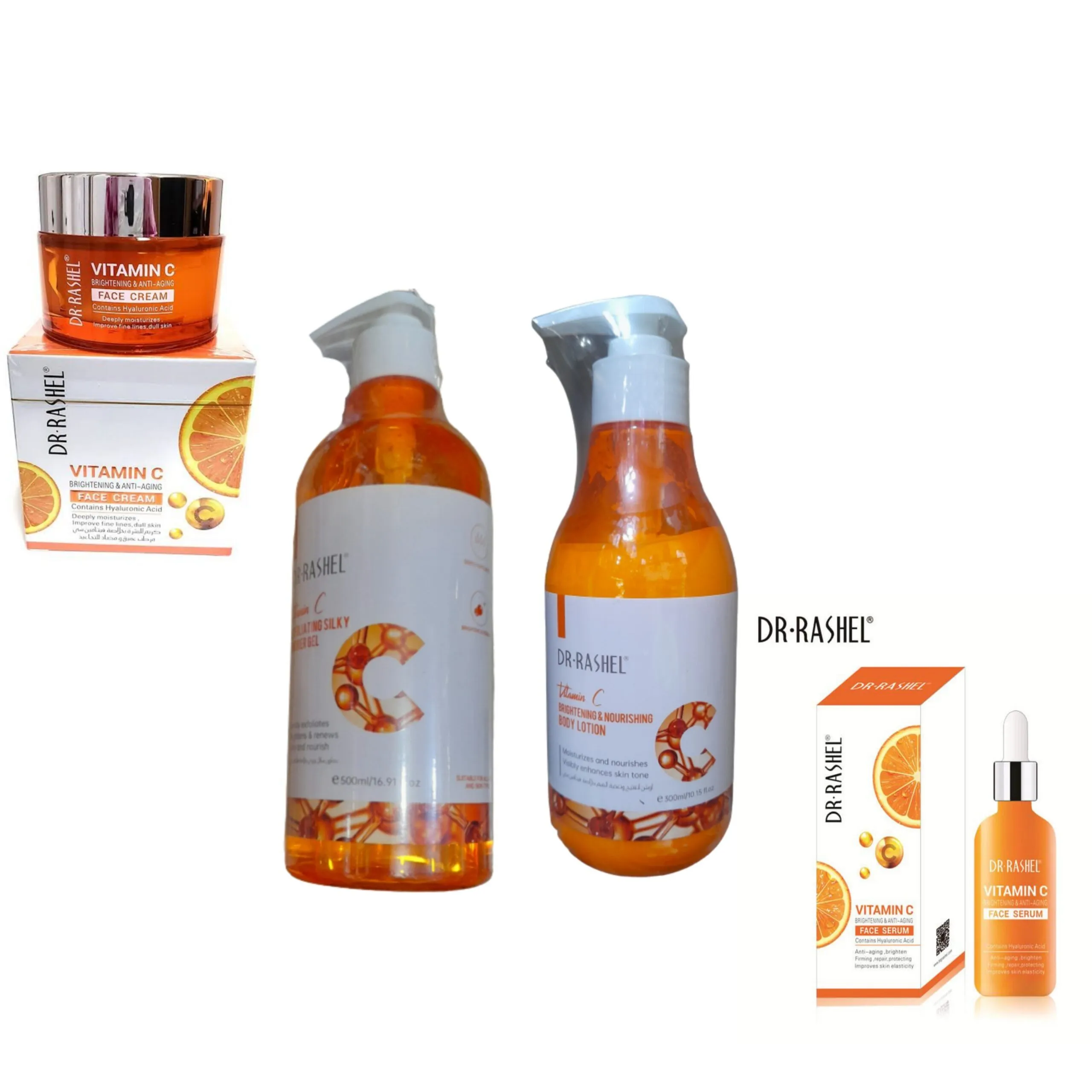 Dr Rashel Brightening Vitamin C Cream, Serum, Lotion & Body Wash - Image 1