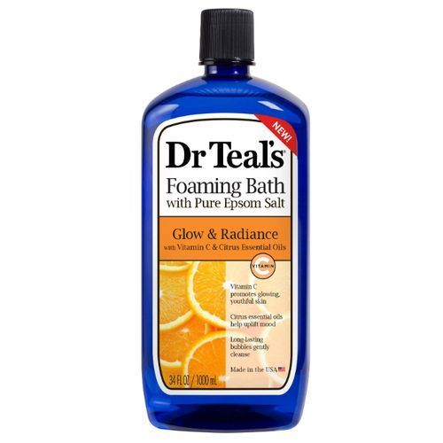 Dr Teal'S Glow & Radiance Foaming Bath With Pure Epsom Salt, Vitamin C & Citrus Essential Ooil - 34 Fl Oz / 1000ml - Image 1