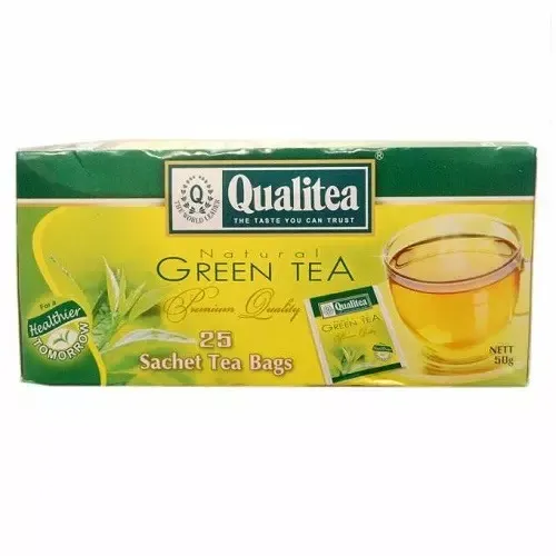 Qualitea Natural Green Tea Premium Quality - 50g x 25 Tea Bags - Image 1