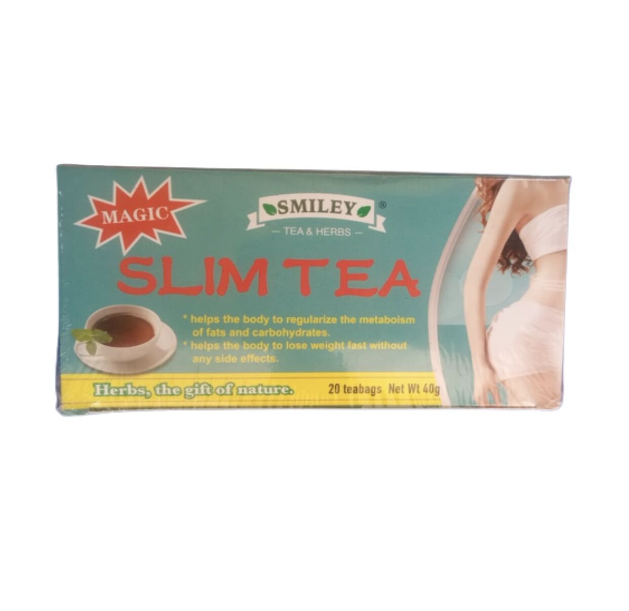 img_0546 Smiley 100% Natural Herbal Magic Slim Tea - 20 Teabags (40g) - Image 1