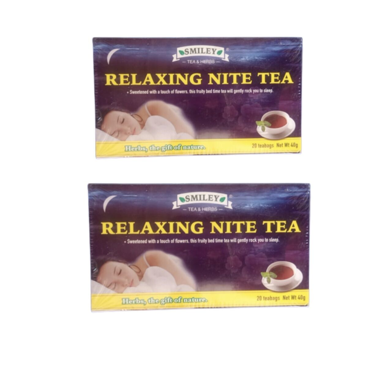 img_0551 Smiley 100% Natural Relaxing Nite Tea - 20 Teabags(40g) x 2 Packs - Image 1