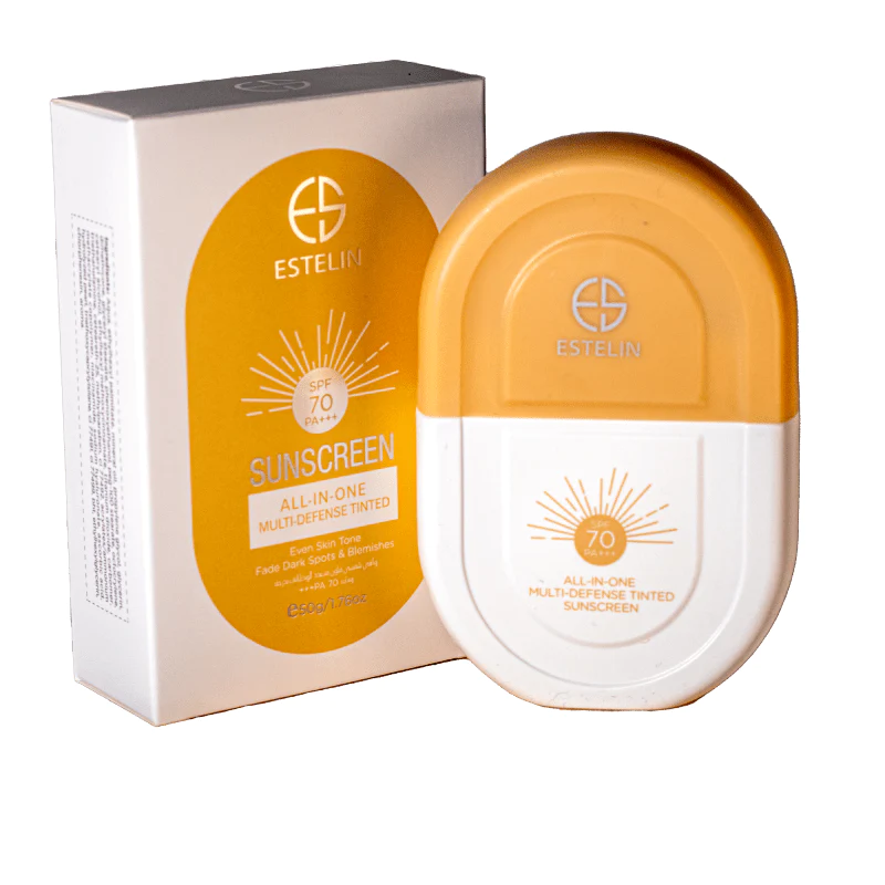 New-Project-4-min Estelin Sunscreen All-In-One Multi-Defense Tinted SPF 70 PA+++ -50g - Image 1