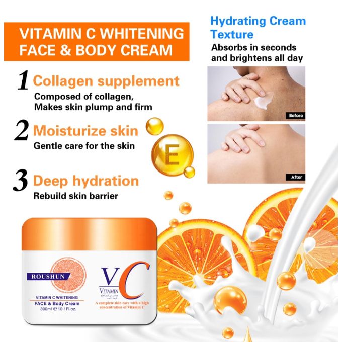 Roushun Vc face & body cream 300ml - Image 1