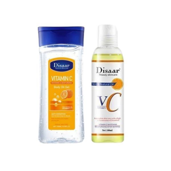 Disaar Moisturizing Vitamin C Body Oil Gel For All Skin 200ml and body oil - Image 1