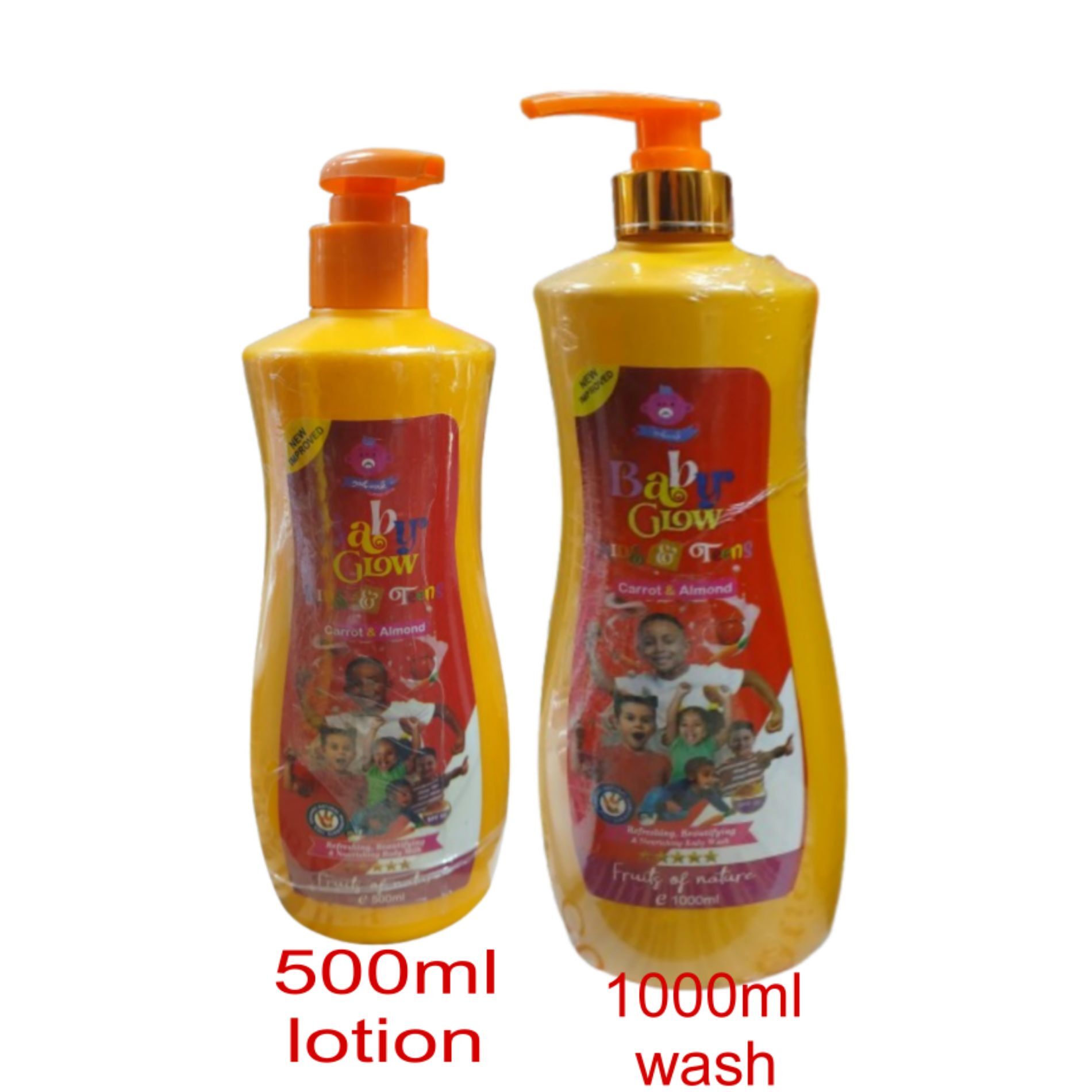 IMG_20240905_5092 Baby glow Carrot & almond body milk 500ml + body wash 1000ml - Image 1