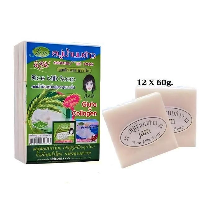 Jam Rice Milk Soap With Gluta & Collagen : Nourish, Whiten, And Rejuvenate Your Skin Naturally! (JAM) X12pics - Image 1