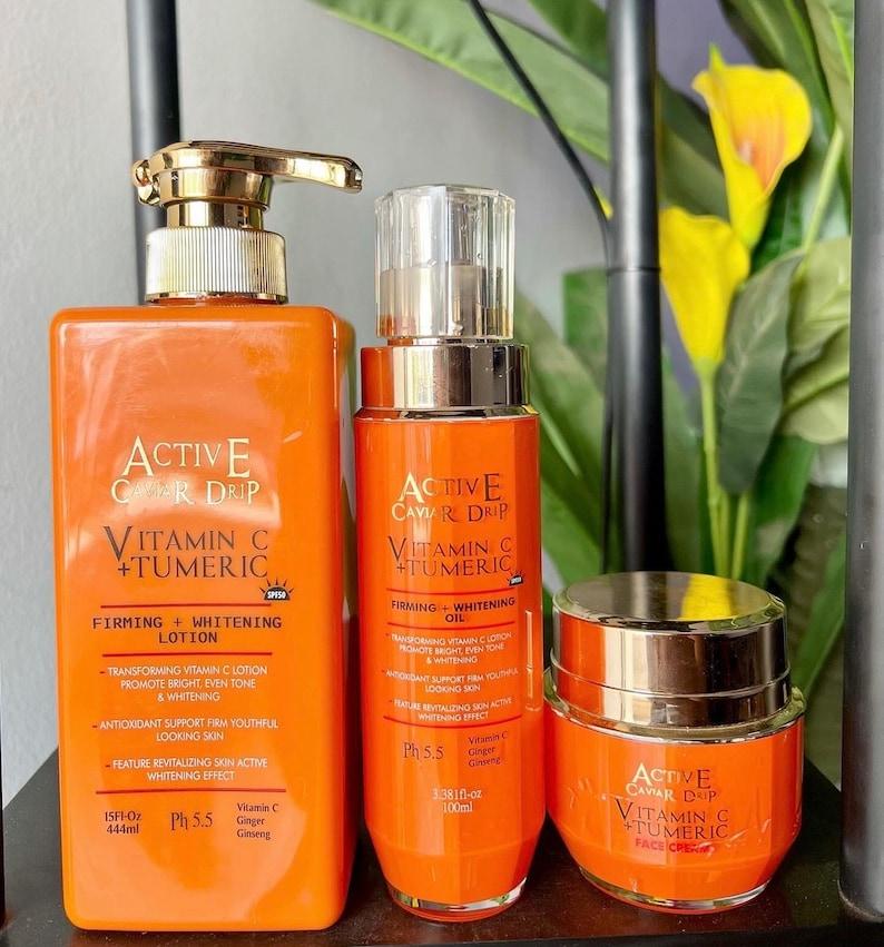 Caviar drip vitamin c lotion + oil & face cream