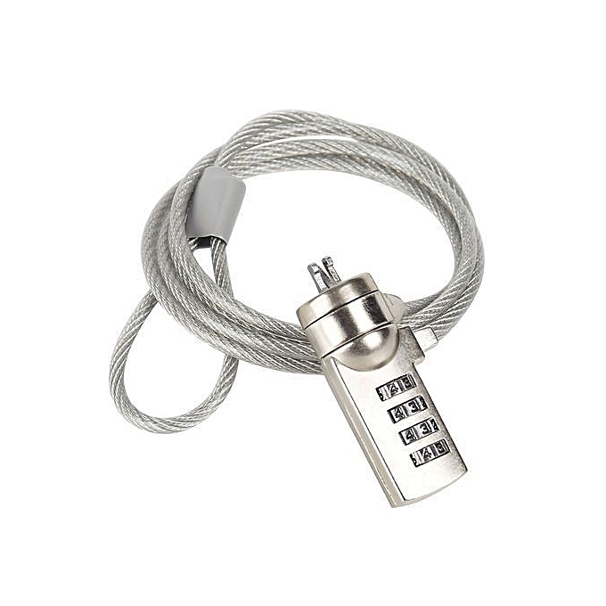 A31 Generic Combination Cable Lock For Laptop 4ft Made Of Galvanized Wire Rope 4 Digital Combination - Image 1