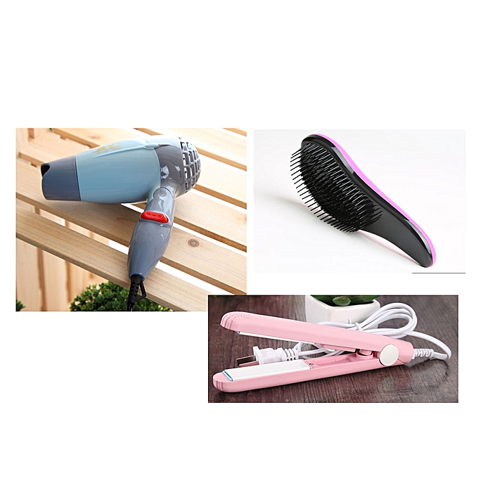 Nova 3 In 1 Portable Hair Dryer, Hair Straightener Curler & Comb – Main  Market Online