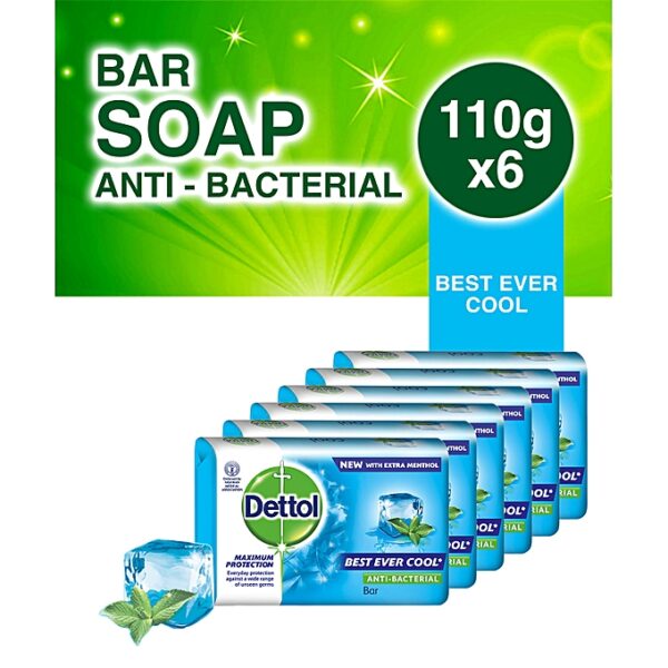 Dettol Best Ever Cool Anti-bacterial Soap - 110g (Pack Of 6) - Image 2