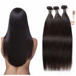Bliss Hair Natural Black Silky Straight Human Hair Weave Bundles