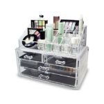 Generic 4 Drawer Transparent Acrylic Makeup Bag Cosmetic Organizer Storage Box