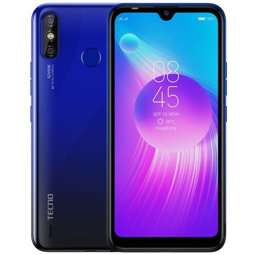 1 (66) Tecno Spark 4 Air (KC6), 6.1" HD+, 32GB ROM + 2GB RAM, 13MP AI, 2PCS 3000mAh Battery, 4G LTE, Finger & Face ID - Nebula Black - Image 1