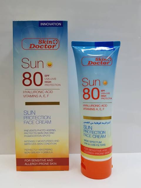 Skin Doctor Sun Protection Face Cream SPFPA++++ 80+ Extremely High Sun  Protection from UVA UVB Rays - 50g 48 Hrs Water Resistance - Sams Collection
