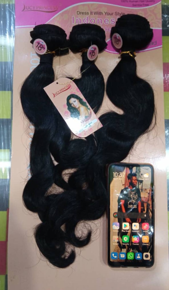 IMG-20210720-WA0064~2 Lucy princess 100% human hair quality Indonesian hair,18inches, colour 2 - Image 1