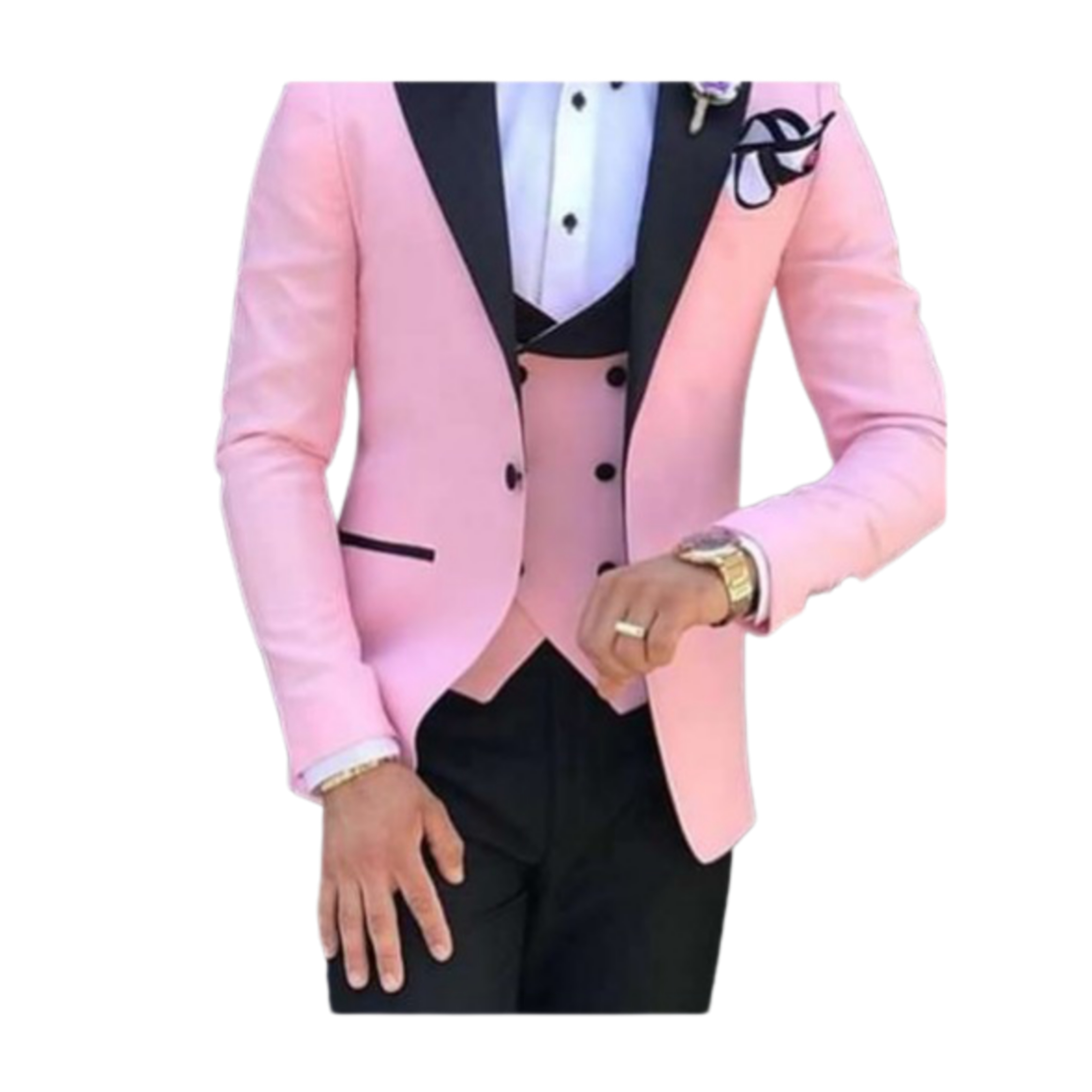 Pink Handsome Tuxedo Men Suits 3 Pieces Main Market Online