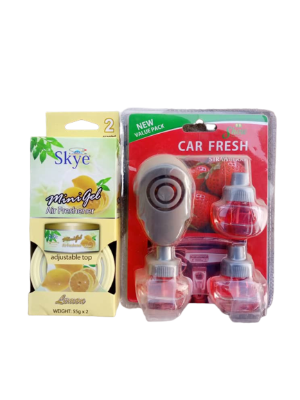 IMG-20220329-WA0022_2-removebg-preview (2) Skye Car Lemon Minigel 55g X2pcs & 3 In 1 Car Fresh Air Freshener 100ml - Image 1