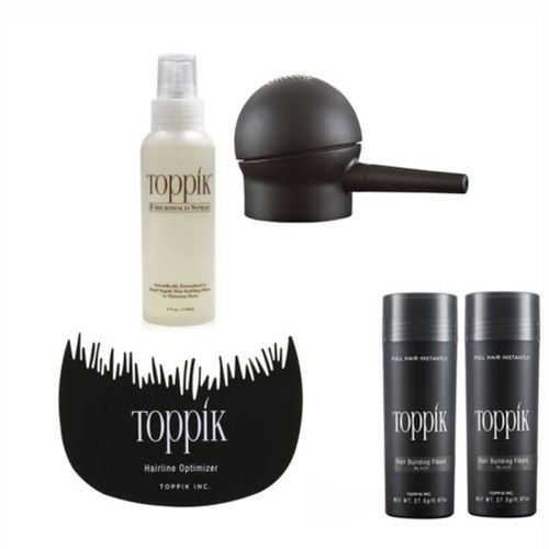 Toppik 27g Hair Building Fiber (2) + Toppik Hair Fiber Spray Milk Bottle +  Hair Line Optimizer + Applicator – Main Market Online