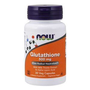 NOW Foods Glutathione 500mg With Alpha Lipoic Acid & Milk Thistle – 30 Veg Capsules, Immune Support, Non-GMO & Vegan
