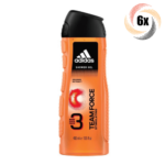 ADIDAS Team Force 3 in 1 Shower Gel For Men With Orange Extract (Body, Hair & Face) 400ml X 6 Pieces