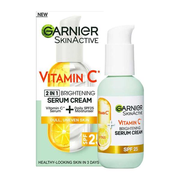 4e34 Garnier SkinActive Vitamin C 2 In 1 Brightening Serum Cream With SPF 25 - 50ml - Image 1