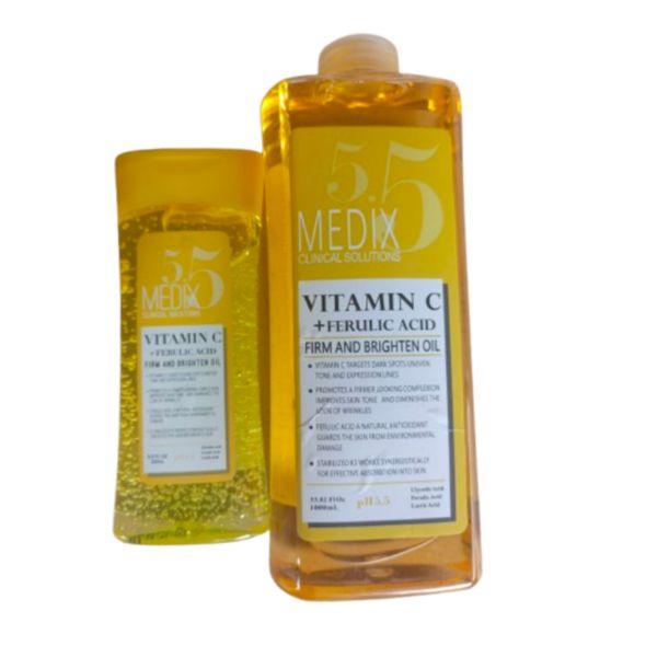 IMG_20250713_35293 Medix 5.5 Vitamin C + Ferulic Acid Firm And Brighten Oil 1000ml and gel 200ml - Image 1