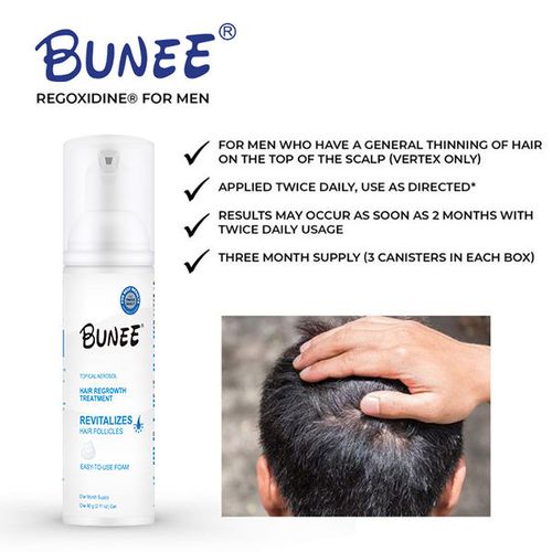 Bunee Signature 5% Minoxidil Hair Growth Treatment, Can Foam Aerosol
