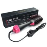 One Step Multi-Functional Hand Hair Dryers Hot Comb Electric Straightener Curler Black