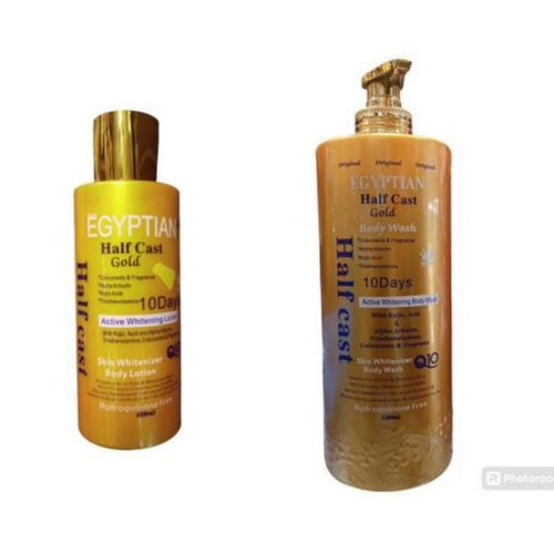 Half Cast Gold Lightenin Body Lotion 400ml And Body Wash