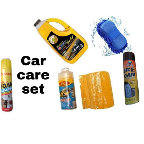 Premium Car Wash Liquid + Car Wash Foam + Towel + Foam Cleaner & Tyre Cleaner